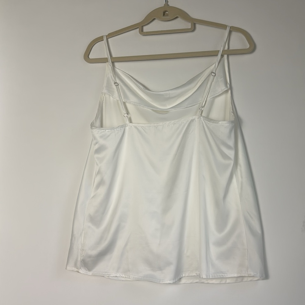 Elegant White‎ Satin Cami Top Size Large - Picture 6 of 7